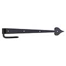 Acorn Manufacturing [RIIBP] Forge Iron Gate Strap Hinge & Pintle - Heart End - Rough - Wood Screw - Matte Black Finish - 17" L