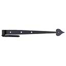 Acorn Manufacturing [RIKBP] Forge Iron Gate Strap Hinge & Pintle - Heart End - Rough - Carriage Bolt - Heavy Duty - Matte Black Finish - 19 7/8" L