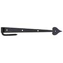 Acorn Manufacturing [RILBP] Forge Iron Gate Strap Hinge &amp; Pintle - Heart End - Rough - Carriage Bolt - Matte Black Finish - 17&quot; L