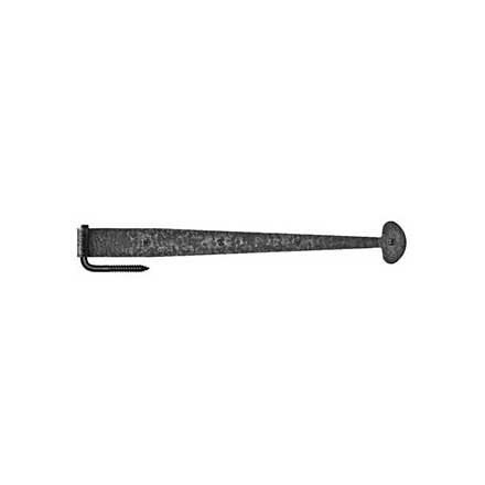 Acorn Manufacturing [RIRBP] Forge Iron Gate Strap Hinge &amp; Pintle - Bean End - Rough - Wood Screw - Matte Black Finish - 15 5/8&quot; L