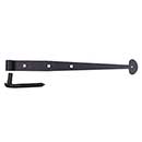 Acorn Manufacturing [RISBP] Forge Iron Gate Strap Hinge & Pintle - Bean End - Rough - Carriage Bolt - Heavy Duty - Matte Black Finish - 18 7/8" L