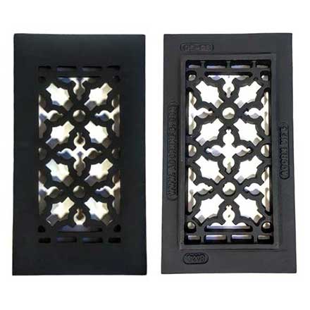 Acorn Manufacturing [GR5BG] Cast Iron Grille - Black Finish - 4" x 8"