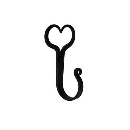 Acorn Manufacturing [AMABP] Forged Iron Wall Hook - Split Heart - Black Finish - 1 5/16&quot; Proj.