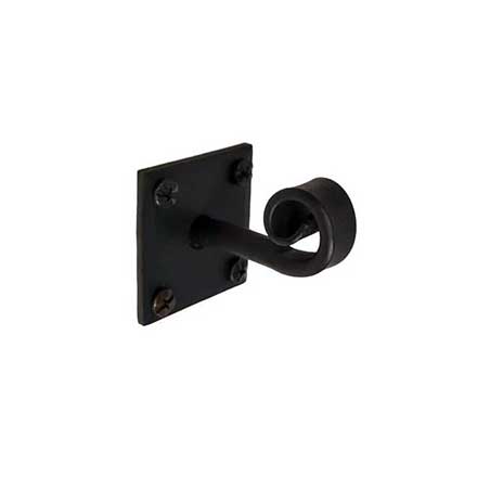 Acorn Manufacturing [AMXBP] Forged Iron Wall Hook - Scroll - Square Backplate - Black Finish - 2 3/8&quot; Proj.