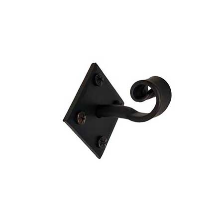 Acorn Manufacturing [AMYBP] Forged Iron Wall Hook - Scroll - Diamond Backplate - Black Finish - 2 3/8&quot; Proj.