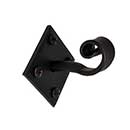 Acorn Manufacturing [AMYBP] Forged Iron Wall Hook - Scroll - Diamond Backplate - Black Finish - 2 3/8&quot; Proj.