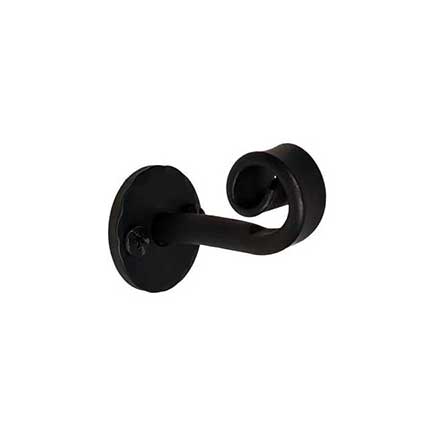 Acorn Manufacturing [AMZBP] Forged Iron Wall Hook - Scroll - Round Backplate - Black Finish - 2 3/8&quot; Proj.