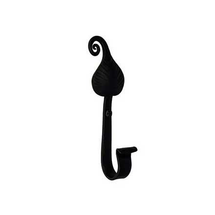 Acorn Manufacturing [LMBBP] Forged Iron Wall Hook - Leaf - Black Finish - 1 3/4&quot; Proj.