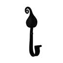 Acorn Manufacturing [LMBBP] Forged Iron Wall Hook - Leaf - Black Finish - 1 3/4&quot; Proj.