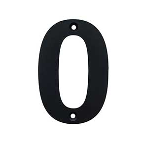 Acorn Manufacturing [AN0BP] Stainless Steel House Number - 0 - Black Finish - 4" L