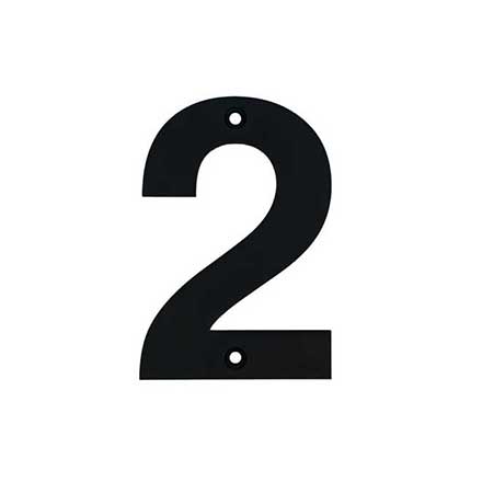 Acorn Manufacturing [AN2BP] Stainless Steel House Number - 2 - Black Finish - 4&quot; L