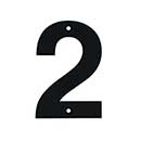 Acorn Manufacturing [AN2BP] Stainless Steel House Number - 2 - Black Finish - 4" L