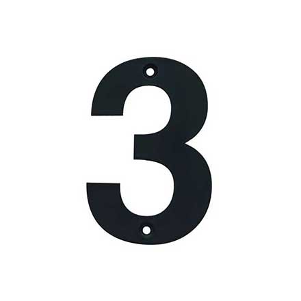Acorn Manufacturing [AN3BP] Stainless Steel House Number - 3 - Black Finish - 4&quot; L