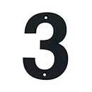 Acorn Manufacturing [AN3BP] Stainless Steel House Number - 3 - Black Finish - 4" L