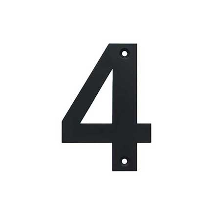 Acorn Manufacturing [AN4BP] Stainless Steel House Number - 4 - Black Finish - 4&quot; L