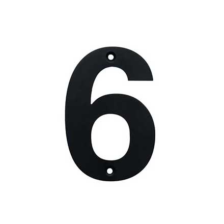 Acorn Manufacturing [AN6BP] Stainless Steel House Number - 6 - Black Finish - 4&quot; L