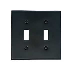 Acorn Manufacturing [AW2BP] Steel Wall Plate - Double Toggle - Matte Black Finish