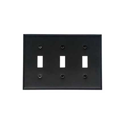 Acorn Manufacturing [AW3BP] Steel Wall Plate - Triple Toggle - Matte Black Finish