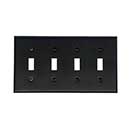 Acorn Manufacturing [AW4BP] Steel Wall Plate - Quadruple Toggle - Matte Black Finish