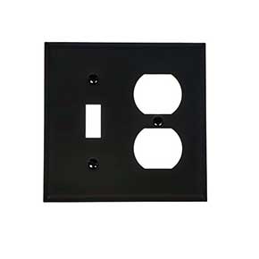 Acorn Manufacturing [AW6BP] Steel Wall Plate - Single Toggle & Duplex Receptacle - Matte Black Finish
