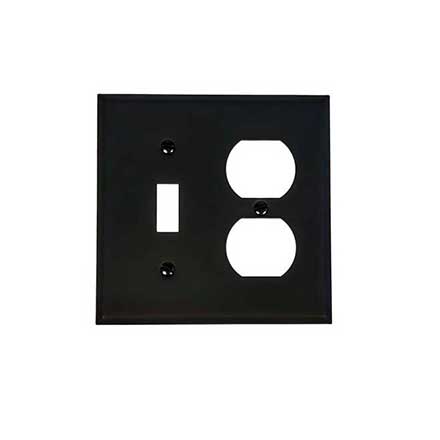 Acorn Manufacturing [AW6BP] Steel Wall Plate - Single Toggle &amp; Duplex Receptacle - Matte Black Finish