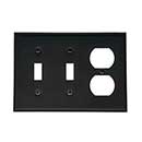Acorn Manufacturing [AW7BP] Steel Wall Plate - Double Toggle &amp; Duplex Receptacle - Matte Black Finish