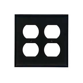 Acorn Manufacturing [AW8BP] Steel Wall Plate - Double Duplex Receptacle - Matte Black Finish