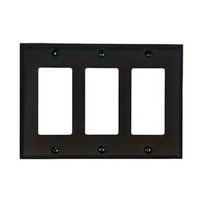 Acorn Manufacturing [AWLBP] Steel Wall Plate - Triple Rocker - Matte Black Finish