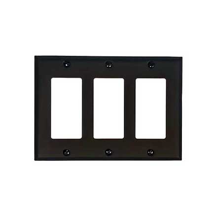 Acorn Manufacturing [AWLBP] Steel Wall Plate - Triple Rocker - Matte Black Finish