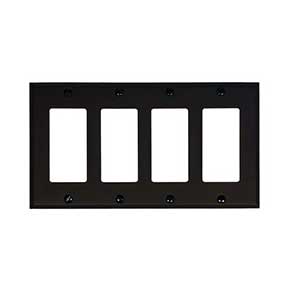 Acorn Manufacturing [AWMBP] Steel Wall Plate - Quadruple Rocker - Matte Black Finish