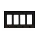 Acorn Manufacturing [AWMBP] Steel Wall Plate - Quadruple Rocker - Matte Black Finish