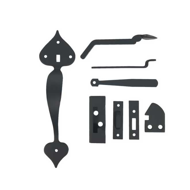 Acorn Manufacturing [AT8BR] Steel Door Rim Latch Set Heart Design