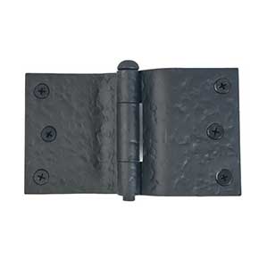 Acorn Manufacturing [RK2BQ] Cast Iron Curved Shutter Hinge - 3" H x 5" W - 2 1/2" Throw - Rough Texture - Flat Black Finish - Pair