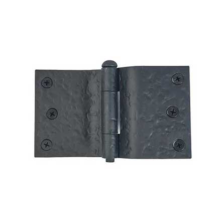 Acorn Manufacturing [RK2BQ] Cast Iron Curved Shutter Hinge - 3&quot; H x 5&quot; W - 2 1/2&quot; Throw - Rough Texture - Flat Black Finish - Pair