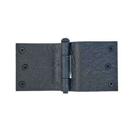Acorn Manufacturing [RK3BQ] Cast Iron Curved Shutter Hinge - 3" H x 6" W - 3 1/2" Throw - Rough Texture - Flat Black Finish - Pair