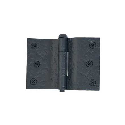 Acorn Manufacturing [RK1BQ] Cast Iron Curved Shutter Hinge - 3&quot; H x 4&quot; W - 1 1/2&quot; Throw - Rough Texture - Flat Black Finish - Pair