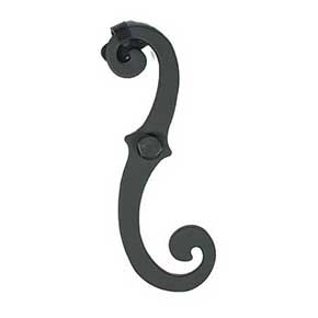 Acorn Manufacturing [AK4BQ] Cast Aluminum Shutter Dog - Lag Mount - Classic S - Flat Black Finish - 6 3/4" L - Pair