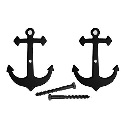 Acorn Manufacturing [AKPBQ] Steel Shutter Dog - Lag Mount - Anchor - Flat Black Finish - 8&quot; L - Pair