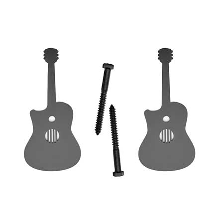 Acorn Manufacturing [AKSBQ] Steel Shutter Dog - Lag Mount - Guitar - Flat Black Finish - 8&quot; L - Pair