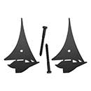 Acorn Manufacturing [AKVBQ] Steel Shutter Dog - Lag Mount - Sail Boat - Flat Black Finish - 8&quot; L - Pair