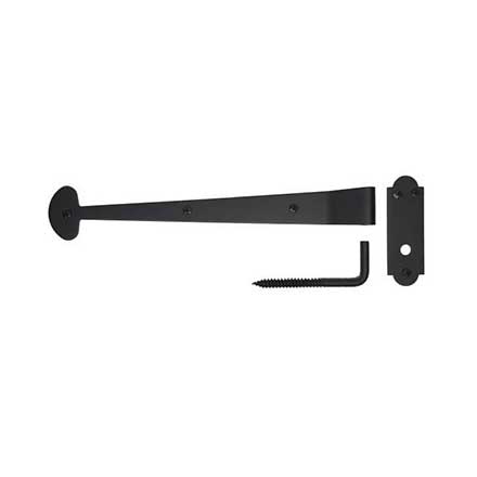 Acorn Manufacturing [AKFBP] Stainless Steel Shutter Strap Hinge &amp; Lag Pintle Combo - Flush - Flat Black FInish