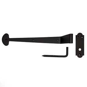 Acorn Manufacturing [AKHBP] Stainless Steel Shutter Strap Hinge & Lag Pintle Combo - 2 1/4" Offset - Flat Black FInish