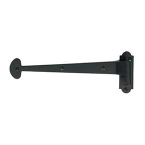Acorn Manufacturing [AKKBP] Stainless Steel Shutter Strap Hinge & Plate Pintle Combo - 1 1/4" Offset - Flat Black FInish