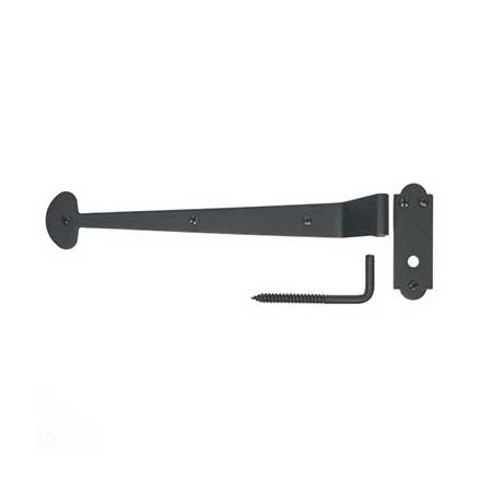 Acorn Manufacturing [AKGBP] Stainless Steel Shutter Strap Hinge &amp; Lag Pintle Combo - 1 1/4&quot; Offset - Flat Black FInish