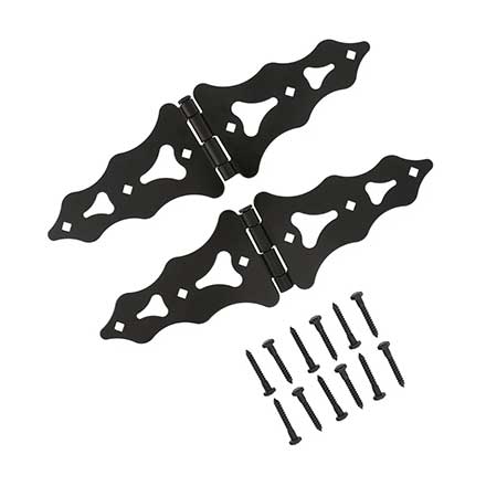 Advantage Industries [AD2002] Zinc-Plated Steel Wood Gate Strap Hinge - Surface Mount - Lag Screw - Black Finish - Pair - 15 7/8" W - 20 Per Case