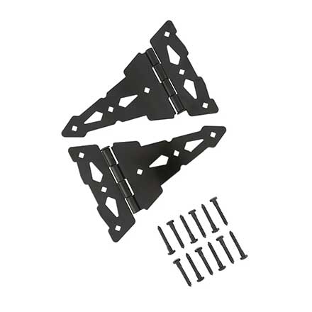 Advantage Industries [AD2005] Zinc-Plated Steel Wood Gate T Hinge - Surface Mount - Lag Screw - Black Finish - Pair - 10 1/2" W - 20 Per Case
