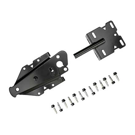Advantage Industries [AD1002BSL] Stainless Steel PVC/Vinyl Gate Hatchet Latch - 5" Post - Self Latching - Pad Lockable - Adjustable Striker - Black Finish