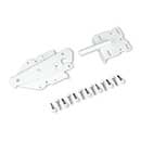 Advantage Industries [AD1002WSL] Stainless Steel PVC/Vinyl Gate Hatchet Latch - 5" Post - Self Latching - Pad Lockable - Adjustable Striker - White Finish