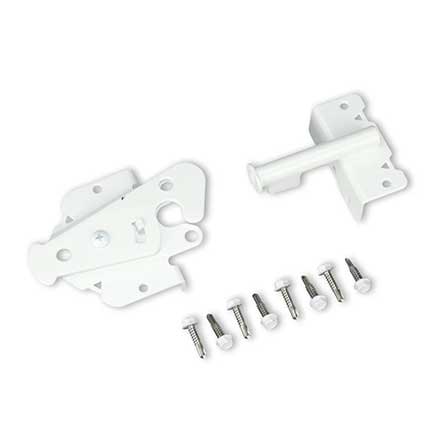 Advantage Industries [AD1004W] Stainless Steel Ornamental Gate Hatchet Latch - 2" Post - Self Latching - Pad Lockable - White Finish
