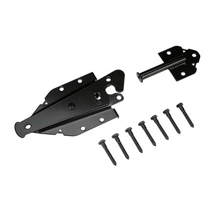 Advantage Industries [AD2010] Zinc Plated Steel Wood Gate Hatchet Latch - Self Latching - Pad Lockable - Black Finish